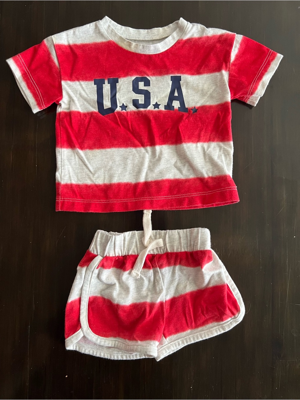 Carters USA baby shorts outfit